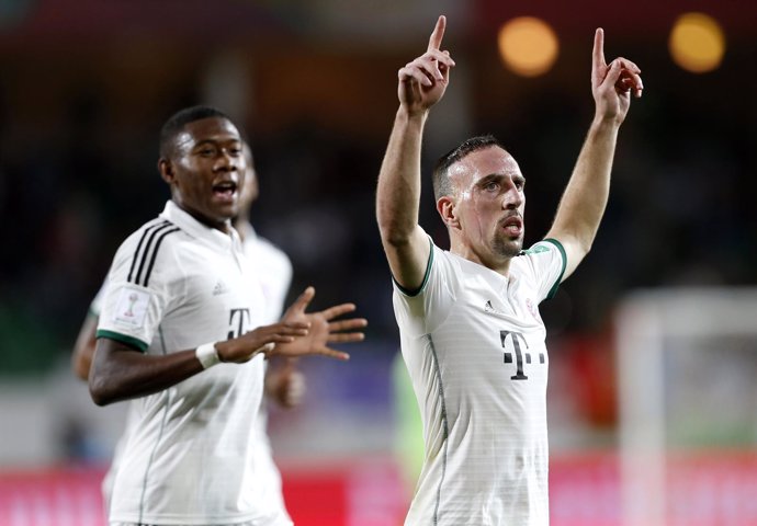 Franck Ribery celebra un tanto con el Bayern