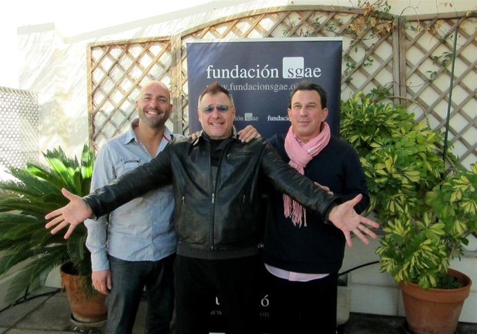 T. Tommy, Chimo Bayo y Víctor Pérez en la SGAE de Valencia 