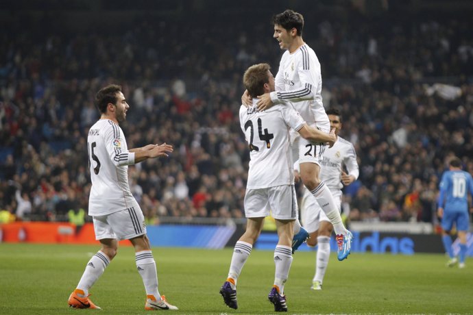 Illarramendi celebra su primer gol con el Real Madrid