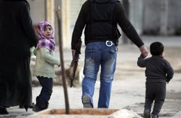 Niños en Aleppo, en Siria