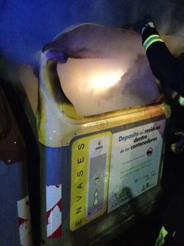 Contenedor incendiado