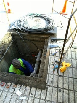 Uno de los alumnos, durante su periodo de prácticas