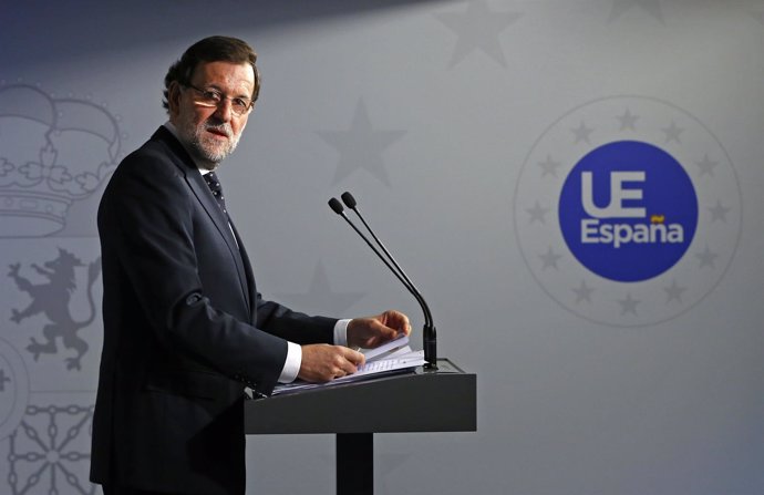 Mariano Rajoy en la rueda de prensa tras el Consejo Europeo en Bruselas