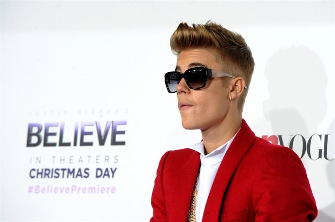 Arrives at the premiere Of Open Road Films' "Justin Bieber's Believe"  at Regal 