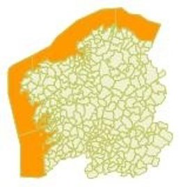 Alerta naranja en el litoral gallego