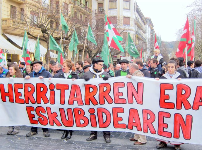 Manifestación a favor del derecho a decidir.
