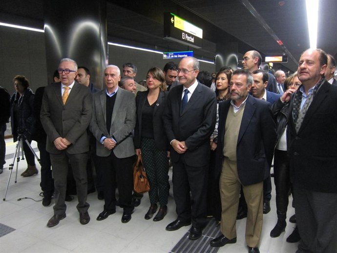 Cortés, Sánchez Maldonado, Alonso y De la Torre, previo a las pruebas del metro.