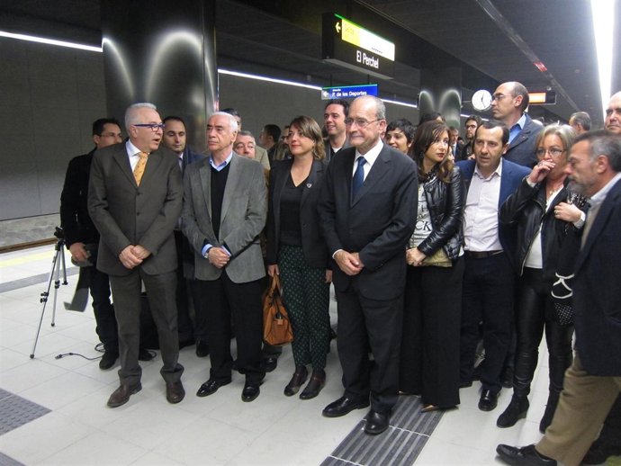 Cortés, De la Torre, Alonso y Sánchez Maldonado, en las pruebas del metro.