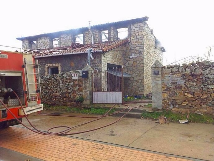 Estado de la casa tras el incendio