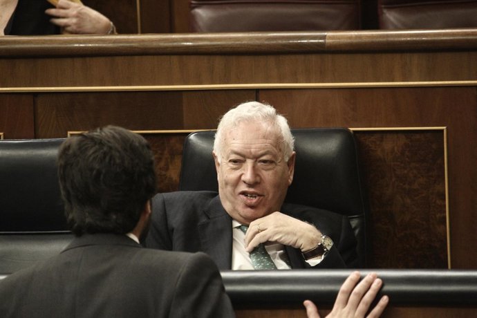 Margallo en su escaño en el Congreso