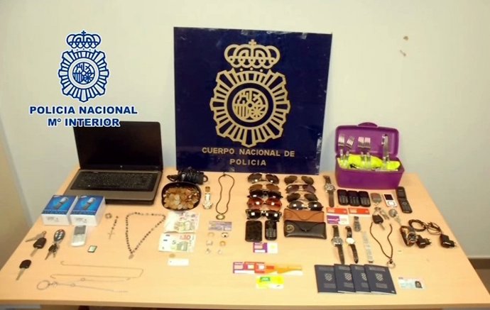 Material intervenido por la Policía