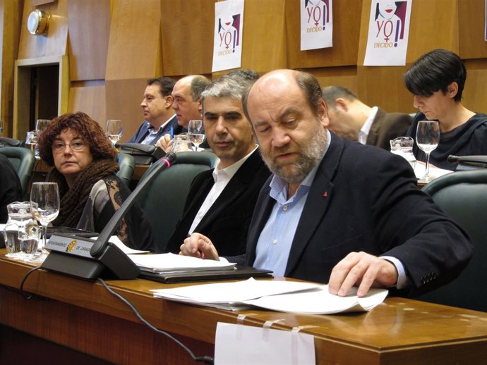 Los portavoces municipales de CHA e IU, Juan Martín y José Manuel Alonso.