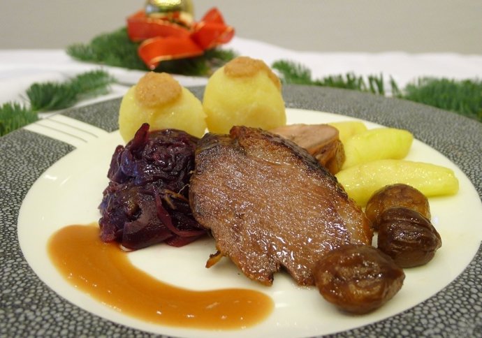 Menú de Singapore Airlines en Navidad