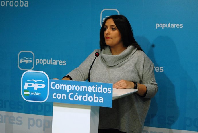 Beatriz Jurado en la sede del PP