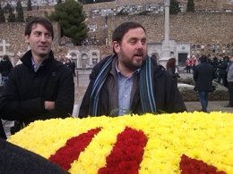 El pte de ERC Oriol Junqueras y el diputado Jordi Solé