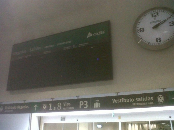 Servicios inactivos en la estación de Delicias