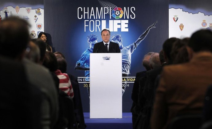 Florentino Pérez, en la presentación del Champions for life
