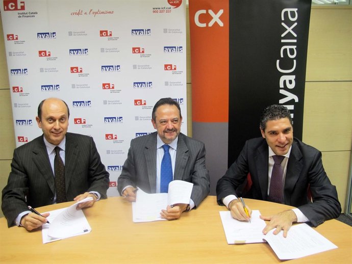 Josep Lores (Avalis) Josep-Ramon Sanromà (ICF) y Lluís Chamorro (CatalunyaCaixa)
