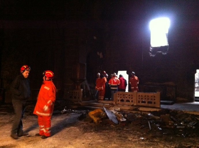 Santuario de A Virxe da Barca tras el incendio (Muxía)