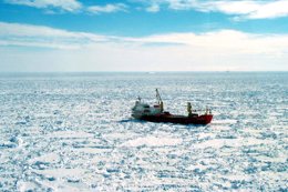Barco atrapado en la Antártida, archivo