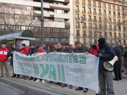 Concentración de los trabajadores de las villavesas