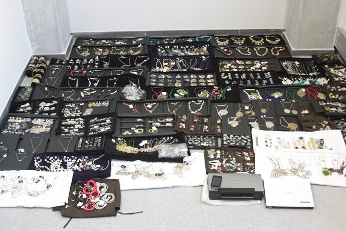 Joyas incautadas al desmantelarse un grupo de ladrones