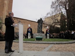 El investigador Francisco Blanco, en el homenaje a Unamuno 