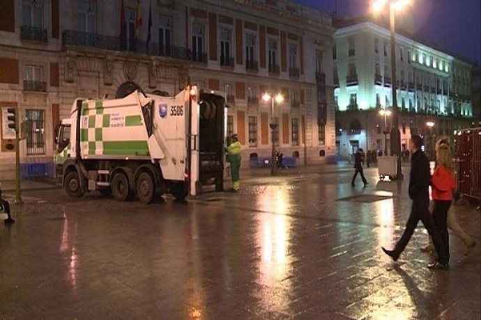 La Puerta del Sol el día 1 de enero de 2014