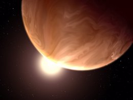 Recreación de un exoplaneta cubierto por nubes