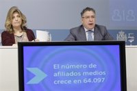 Empleo asegura que la afiliación a la Seguridad Social volverá a crecer en tasa interanual "en semanas"