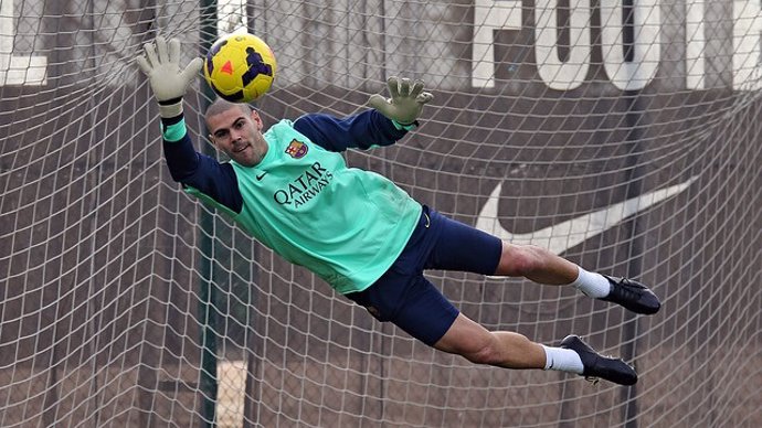 Víctor Valdés entrenamiento FC Barcelona