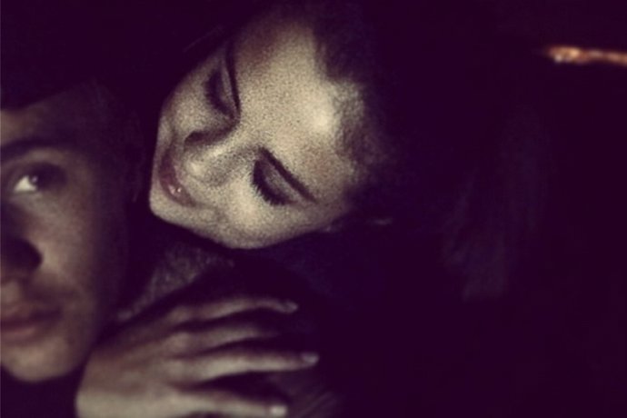 Romántica instantánea de la pareja 