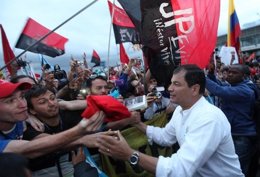   Rafael Correa, en un acto con la juventud