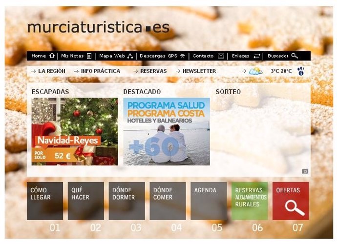 Imagen del portal turístico de la Región de Murcia