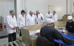 Herrera durante su visita a Aran Europa