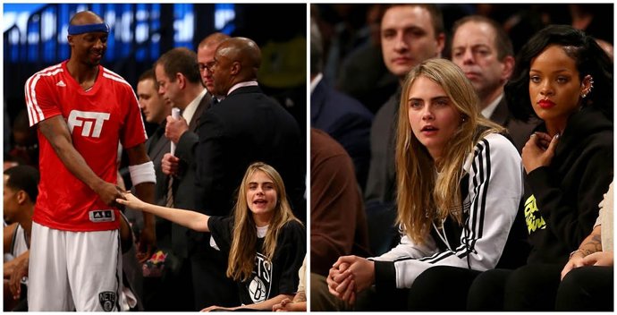 Rihanna y Cara Delevigne, tarde de baloncesto
