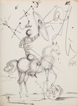 Salvador Dalí - Dibujo a bolígrafo sobre papel