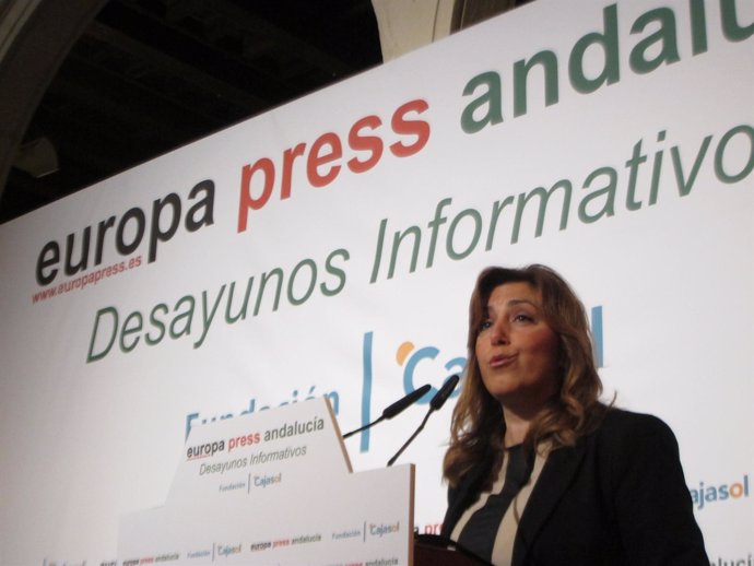 Susana Díaz, en los Desayunos de Europa Press Andalucía