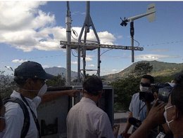 Estaciones satelitales en el volcán Chaparrastique