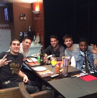 Cena de amigos después de ganar al Getafe