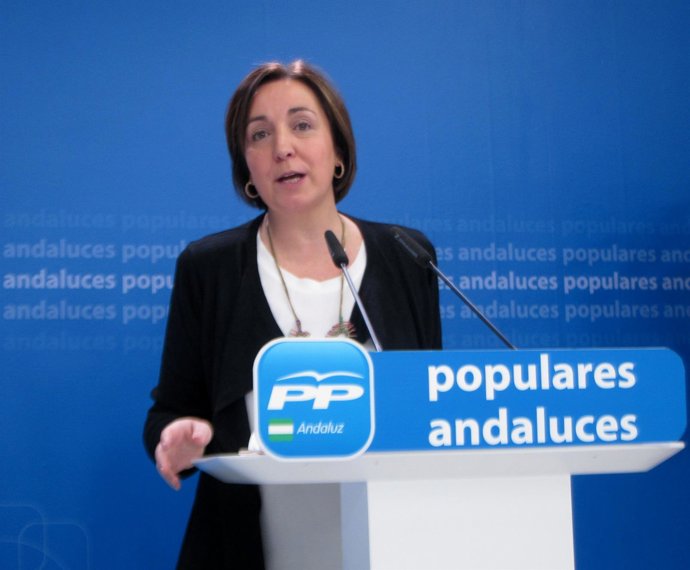 Ana Corredera hoy en la sede del PP-A