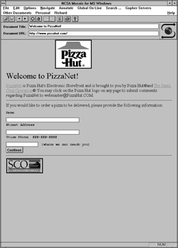 PizzaNet, antigua filial electrónica de Pizza Hut
