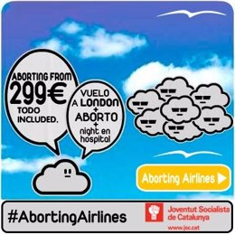 Campaña Aborting Airlines de las juventudes del PSC