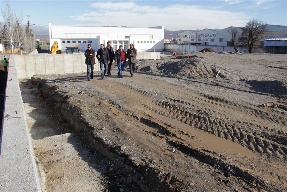 Obras del campo de fútbol en la Ciudad Deportiva 