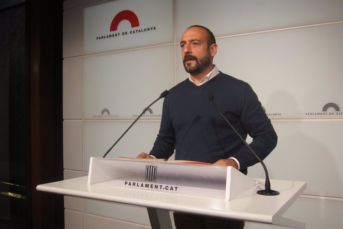 El portavoz de C's, Jordi Cañas, en rueda de prensa
