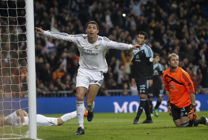 Cristiano Ronaldo celebra uno de sus goles contra el Celta