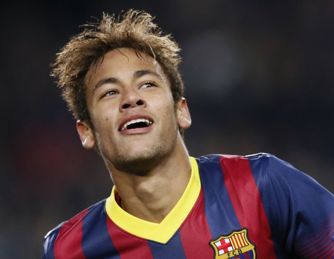 Neymar celebra un gol con el Barcelona