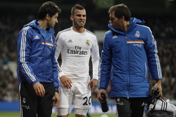 Jesé Rodríguez tras sufrir un calambre ante Osasuna