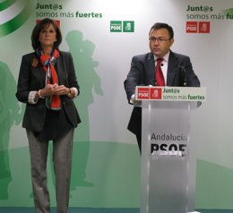 Heredia y Martel, en rueda de prensa.