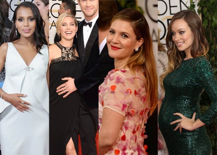 Guapas radiantes embarazadas globos oro 2014 